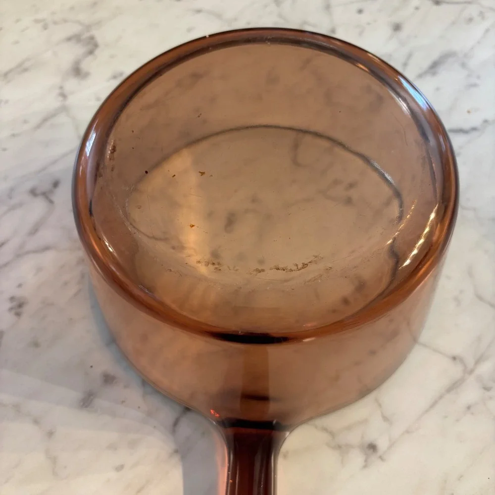 Visions by Corning Amber Glass Saucepan with Lid 2.5L V-2.5-B France Vintage